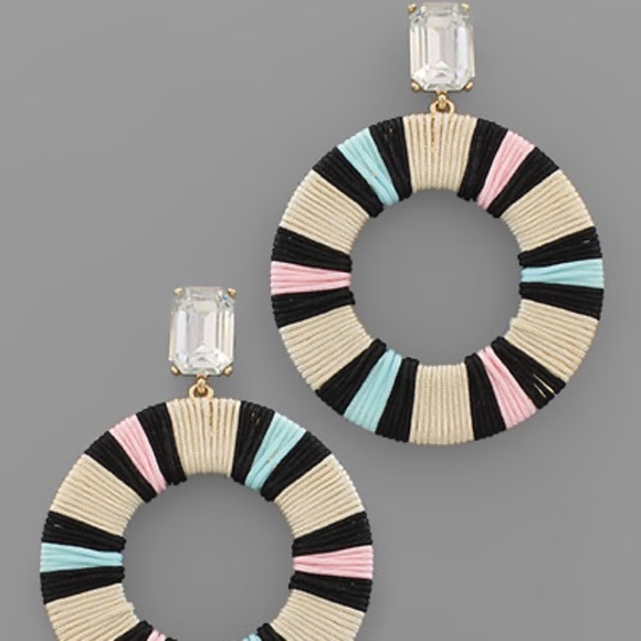 Cord Wrapped Drop Earrings - Picture 2 of 2